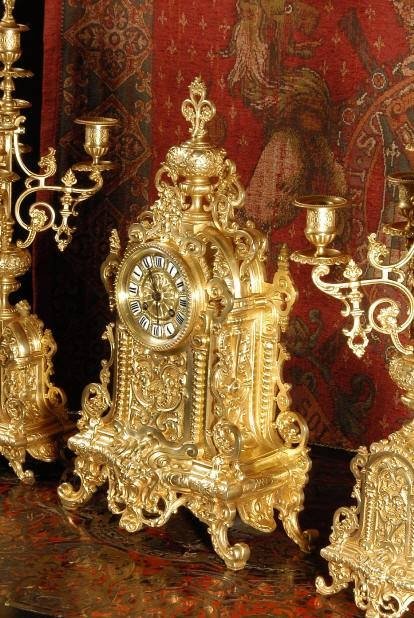fig 4. ***** SOLD ***** Japy Freres Antique French Clock Set 